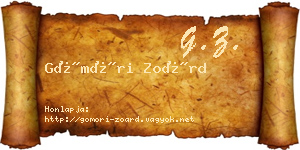 Gömöri Zoárd névjegykártya